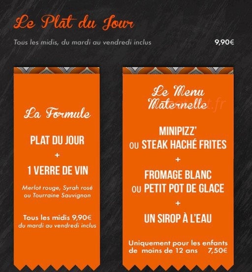 La Cantine — carte page 1