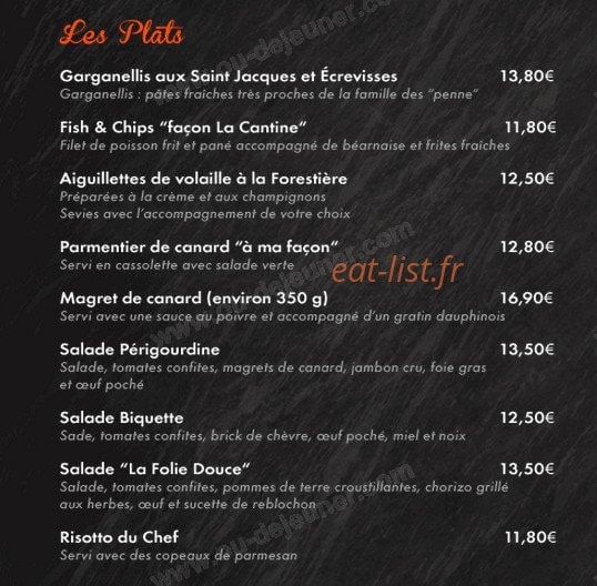 La Cantine — carte page 5