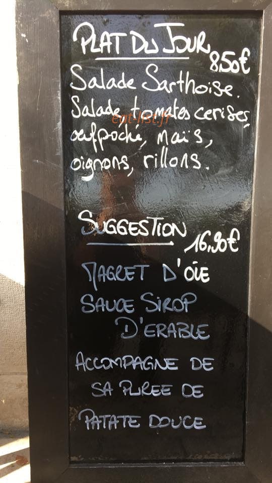 Le Bistrot — carte page 1