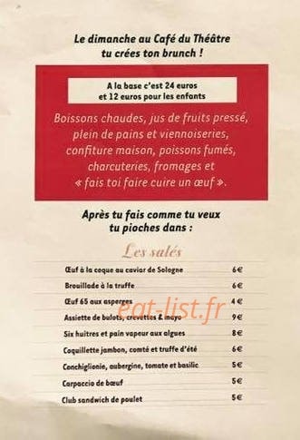 Le Café Du Théâtre À Orleans, Carte Menu Et Photos