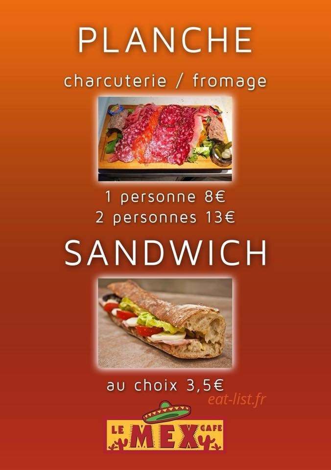 Le Mex Café — carte page 1