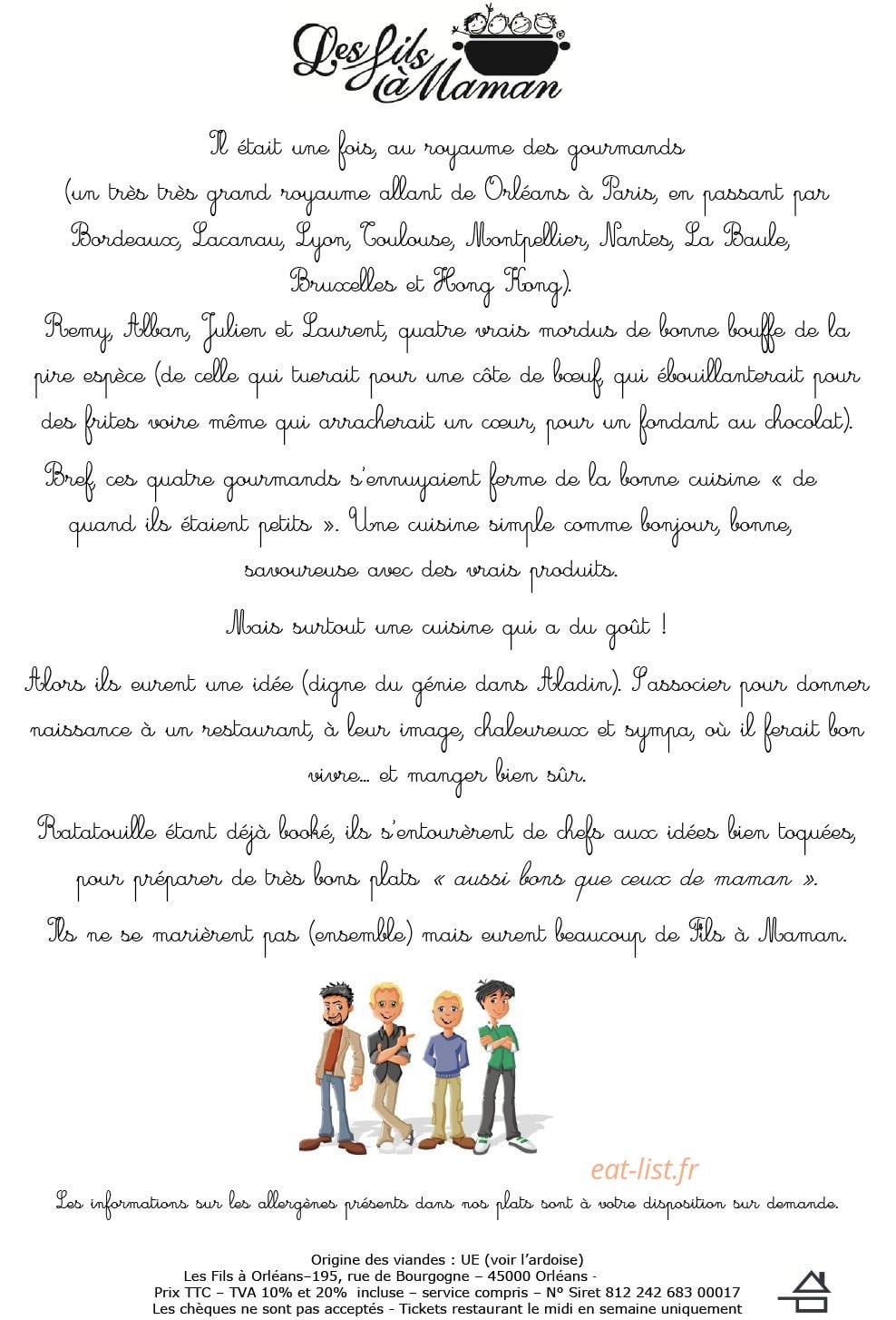 Les Fils à Maman — carte page 1