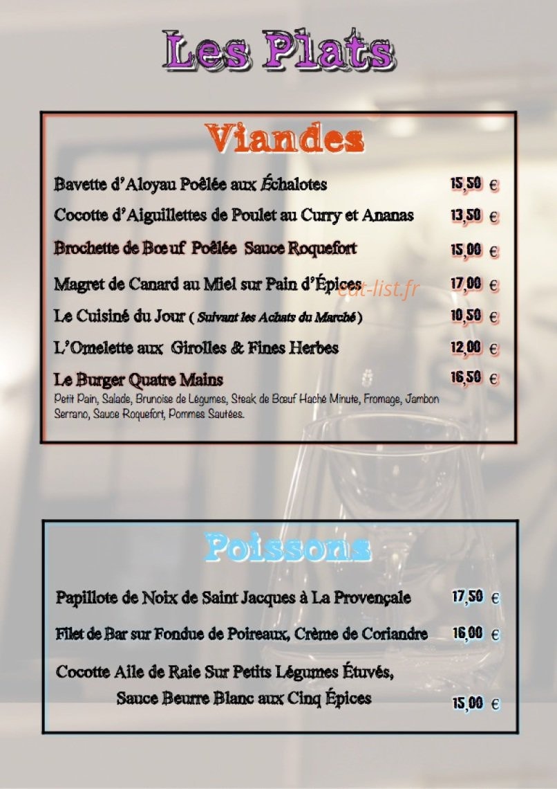 Les Quatre Mains — carte page 4