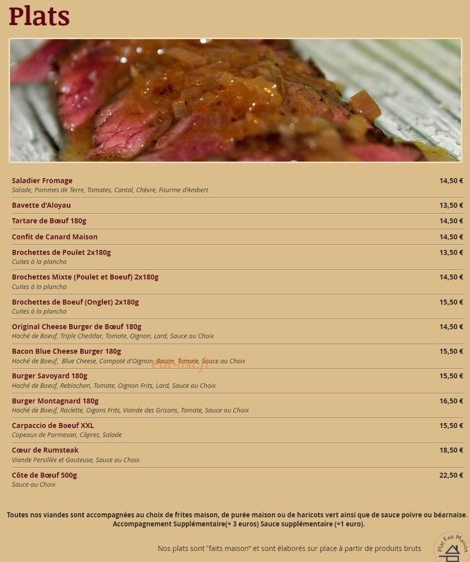 Meat — carte page 2