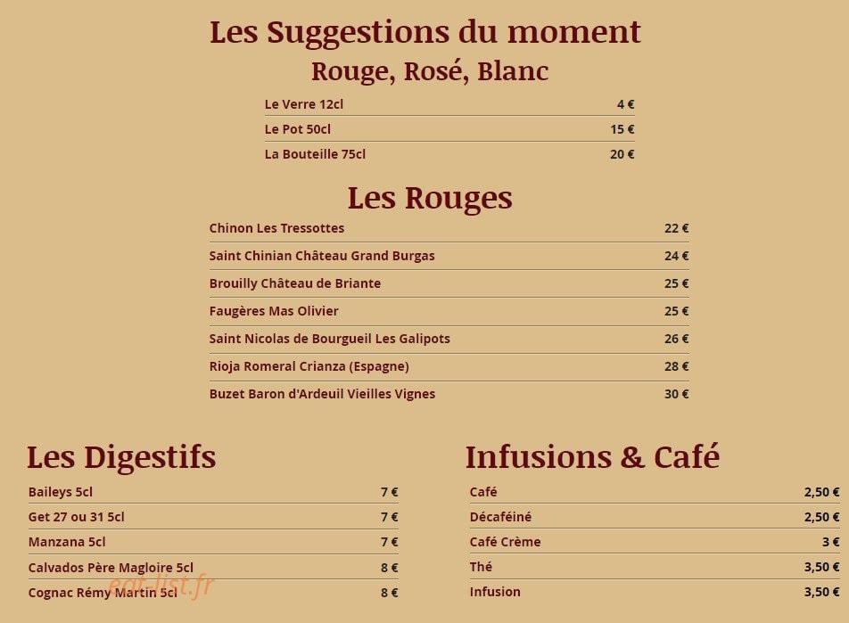 Meat — carte page 5