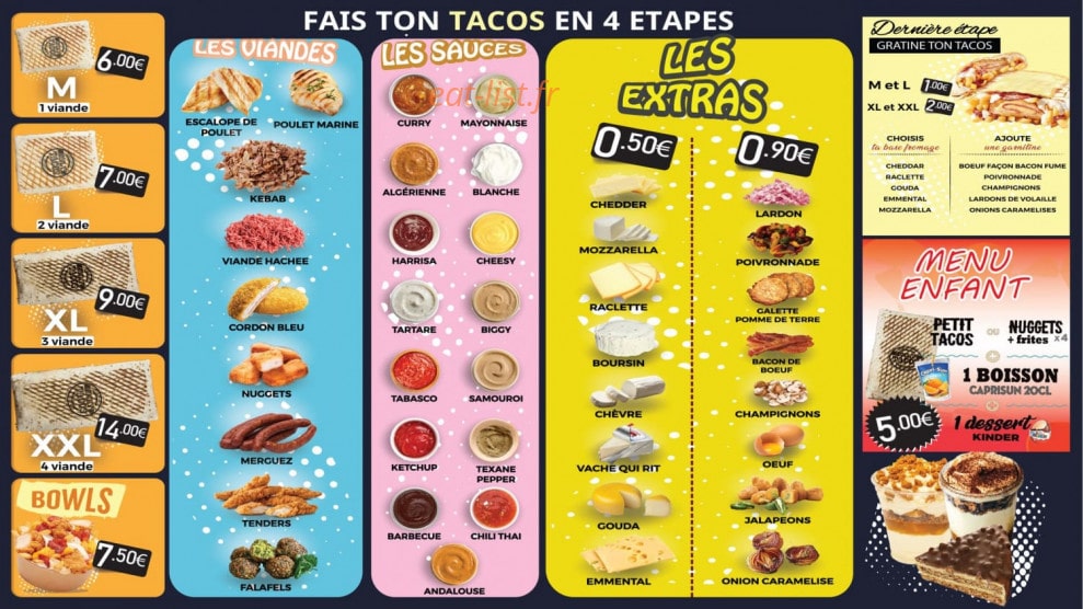 Only tacos — carte page 5
