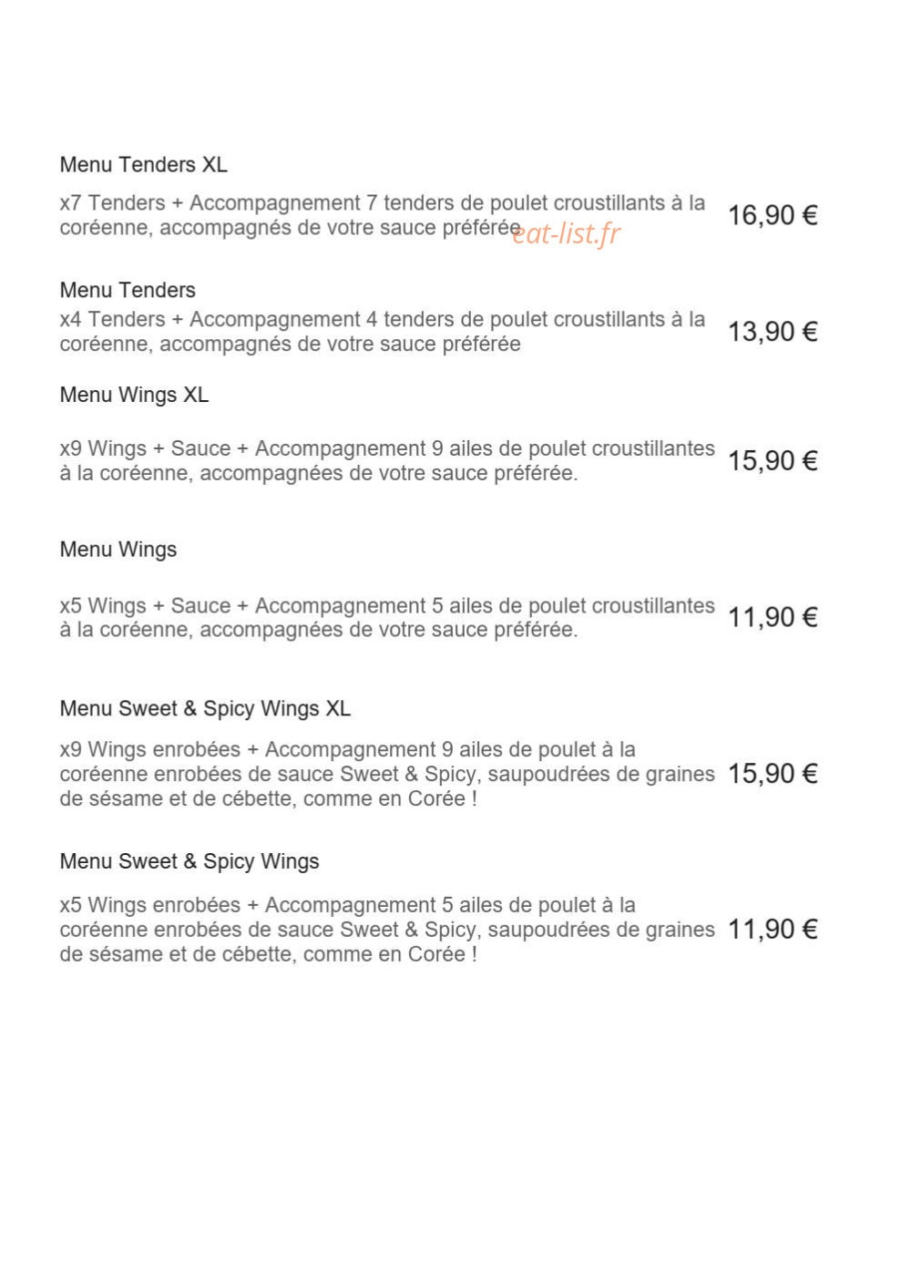 Out Fry — carte page 2
