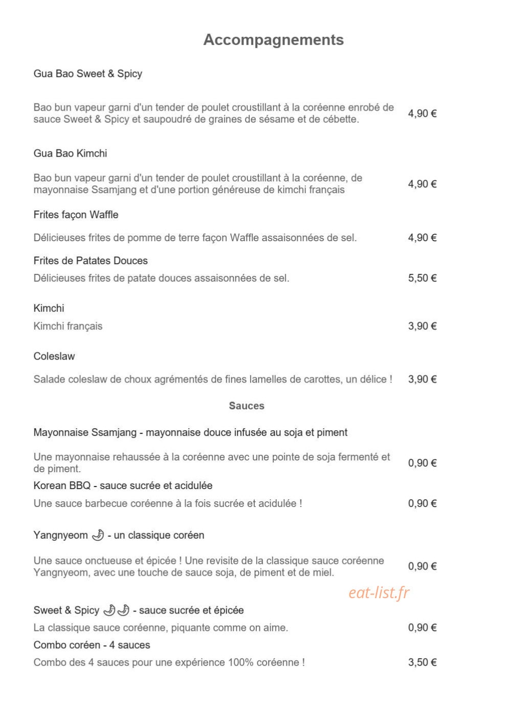 Out Fry — carte page 5