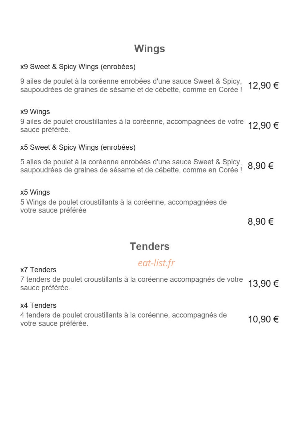 Out Fry — carte page 4