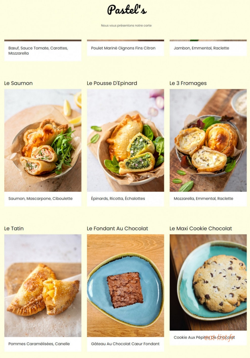 Pastel's — carte page 1