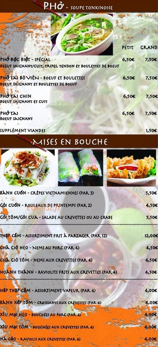 Pho L' Orient — carte page 2
