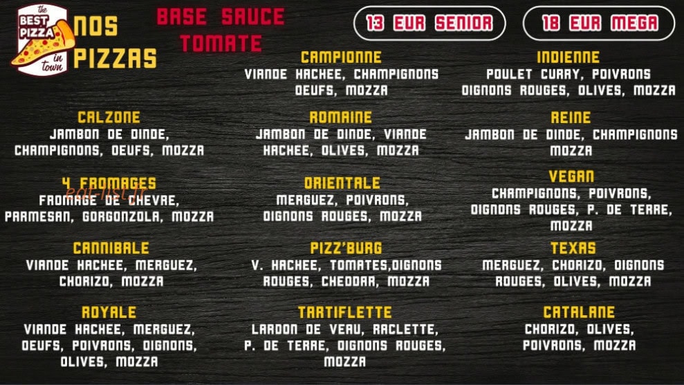 Pizz' Burg — carte page 1