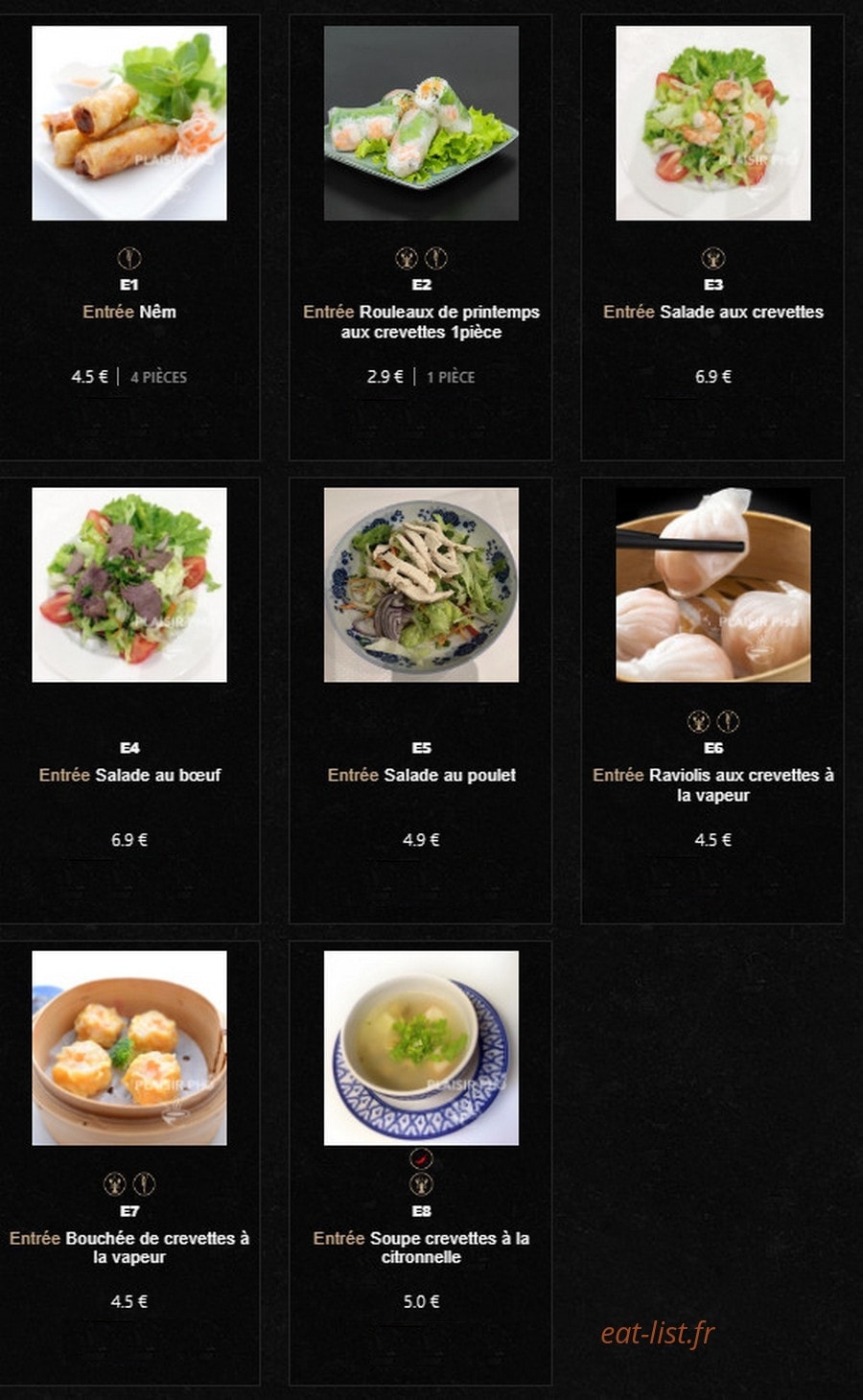 Plaisir Pho — carte page 1