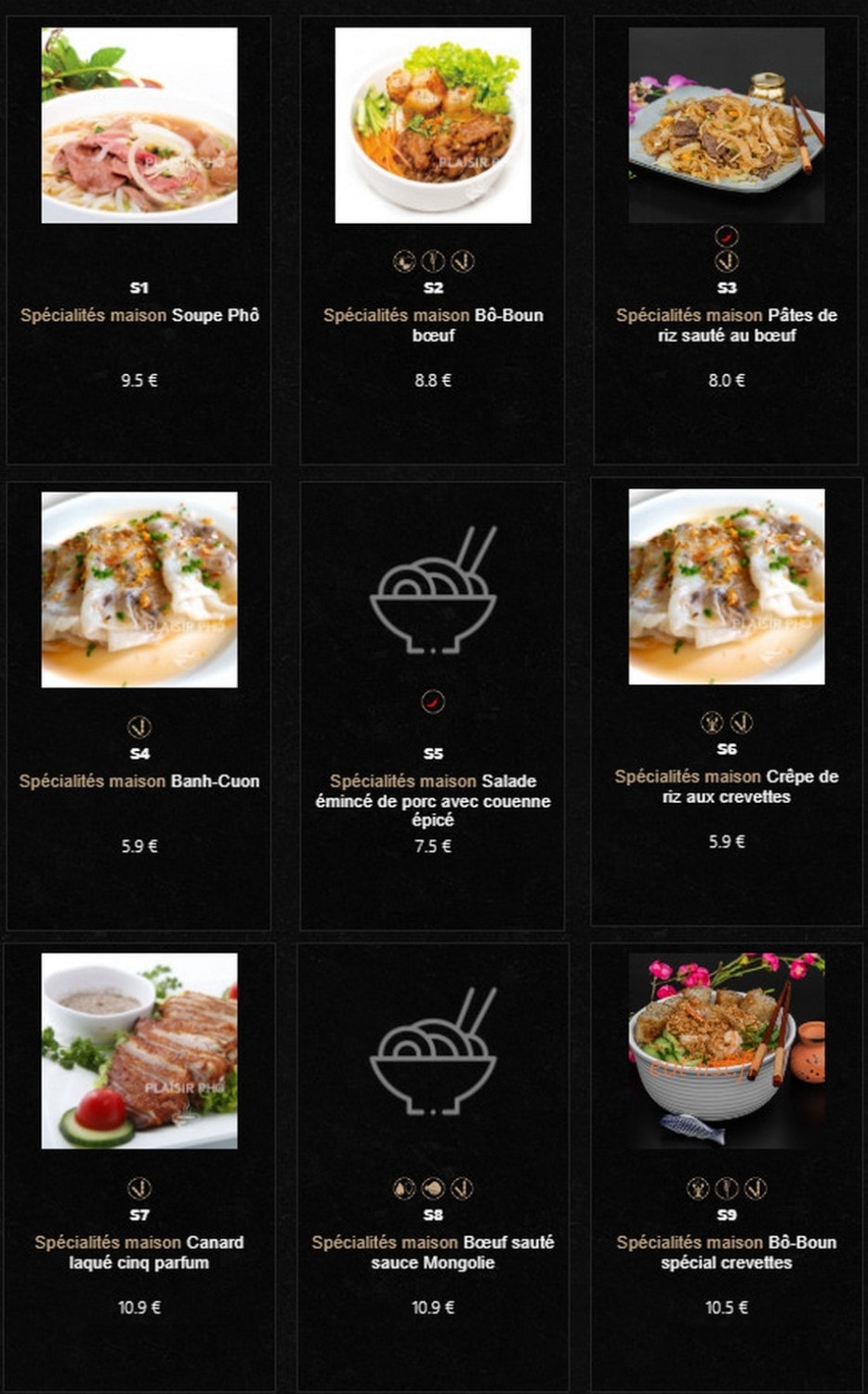 Plaisir Pho — carte page 3