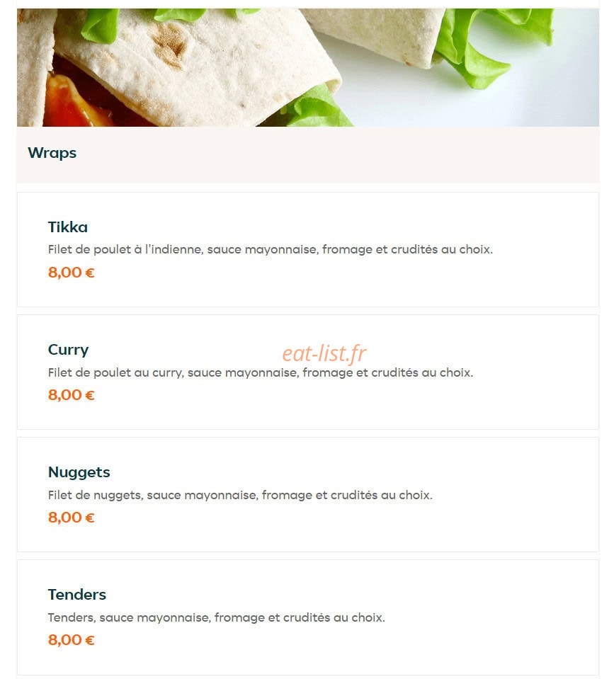 Poulet & Moi — carte page 12