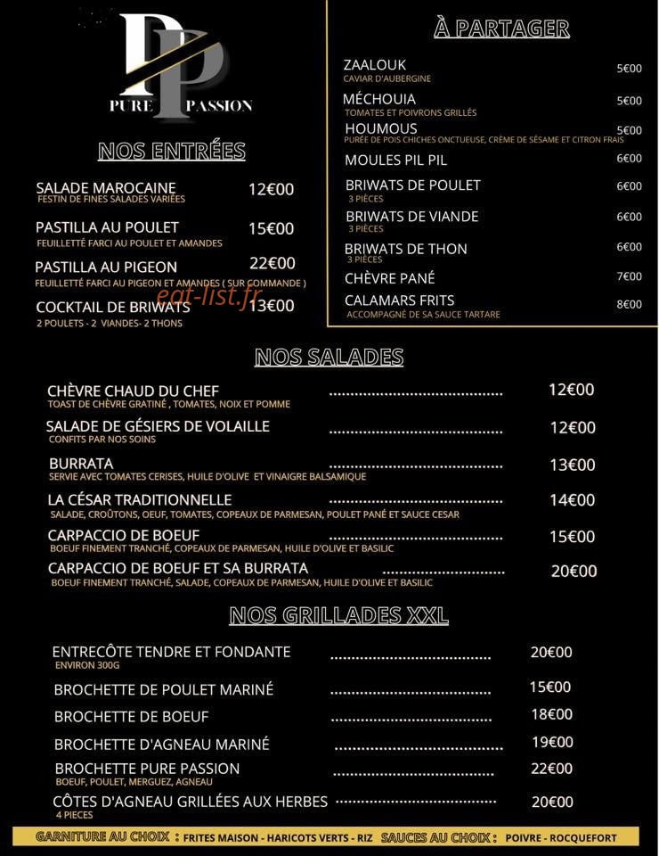 Pure Passion — carte page 2