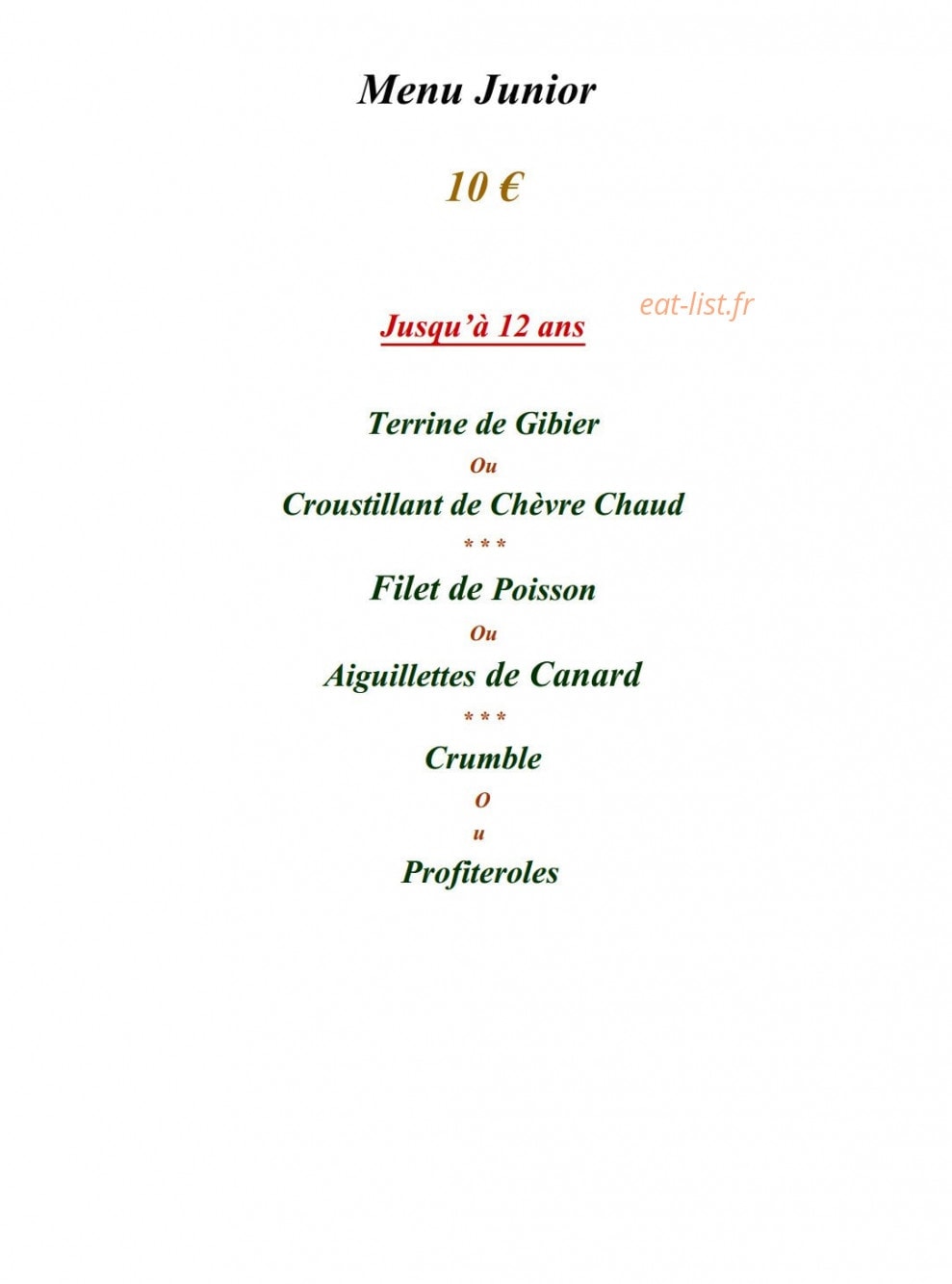 Restaurant Des Plantes — carte page 7
