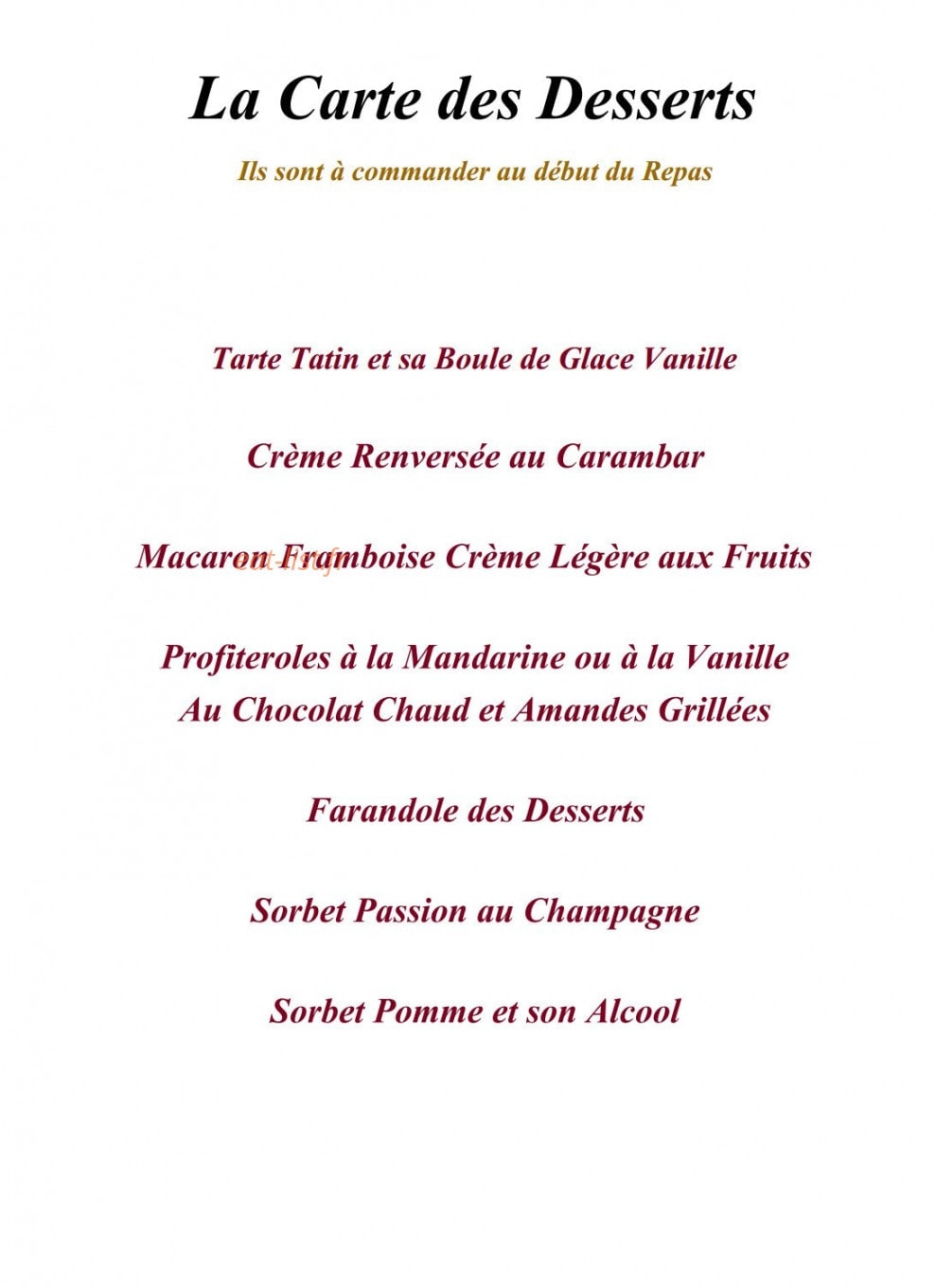 Restaurant Des Plantes — carte page 5