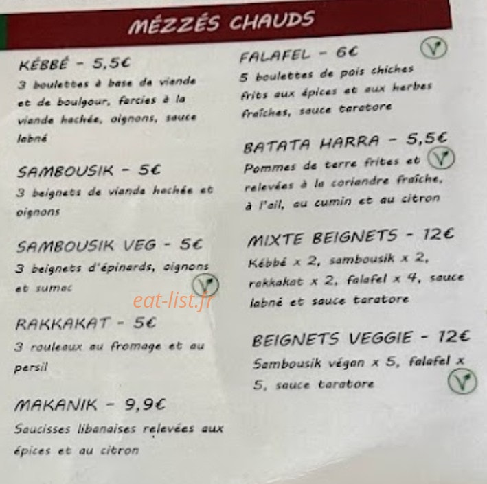 Sahtayn Mets Libanais — carte page 2