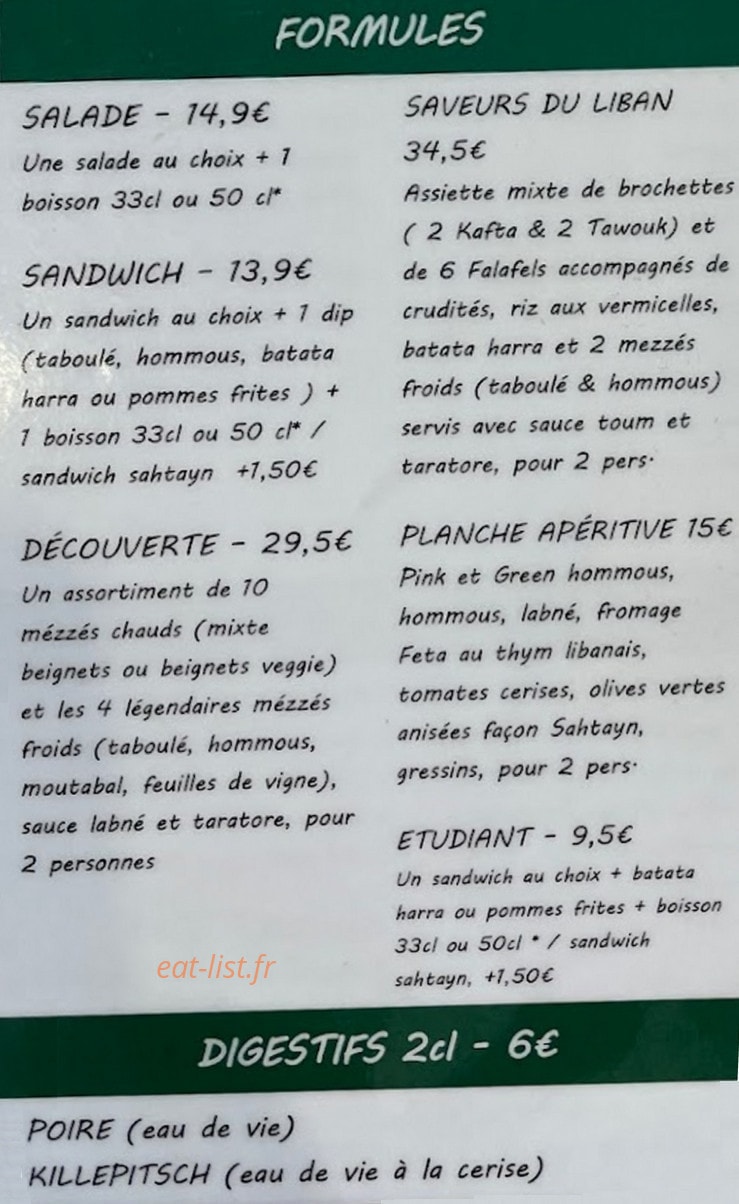Sahtayn Mets Libanais — carte page 6