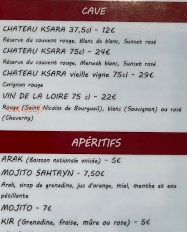 Sahtayn Mets Libanais — carte page 8
