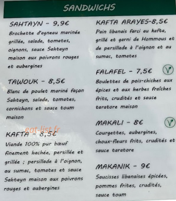 Sahtayn Mets Libanais — carte page 4