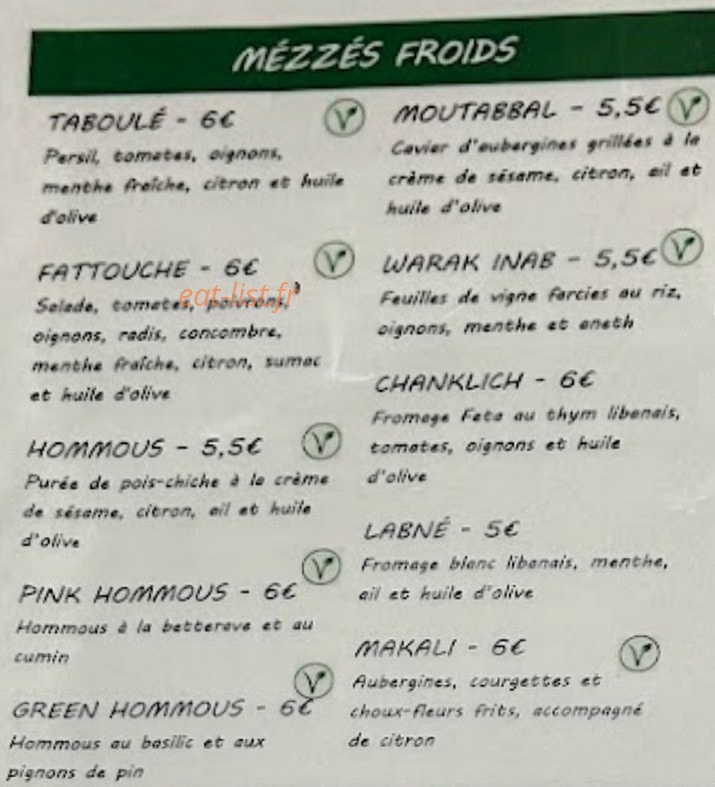 Sahtayn Mets Libanais — carte page 1