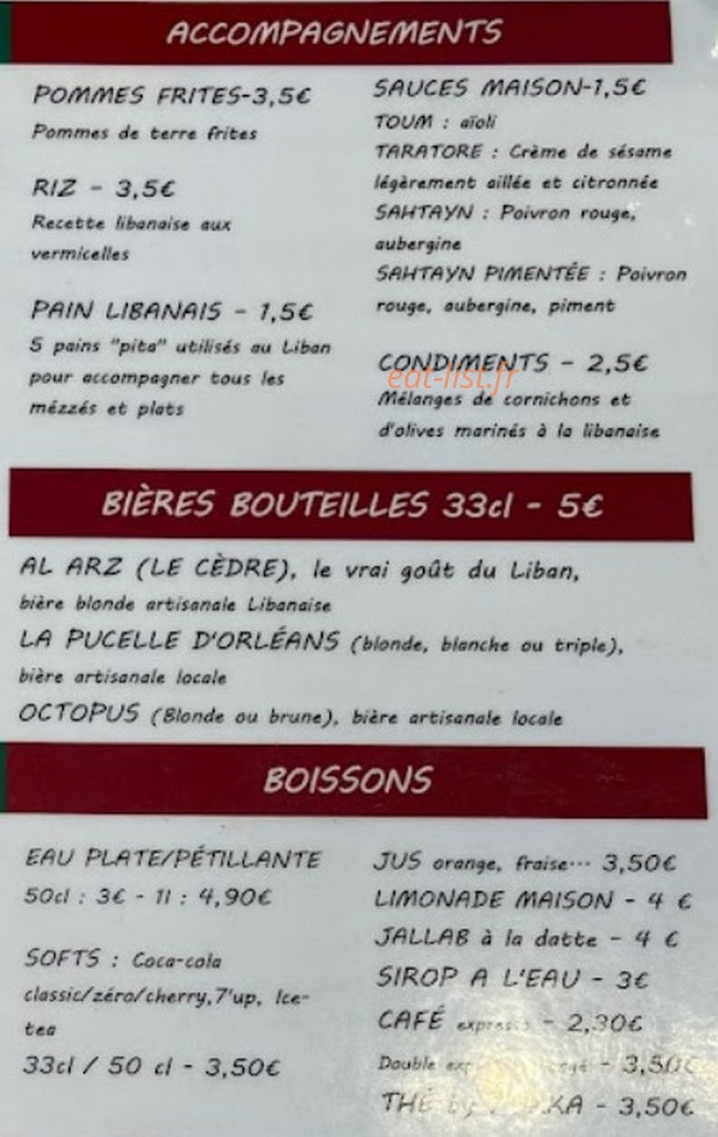 Sahtayn Mets Libanais — carte page 7