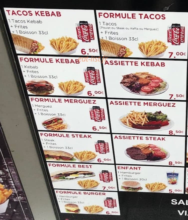 Selin Kebab — carte page 1