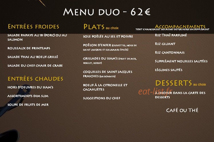 Siam's — carte page 3