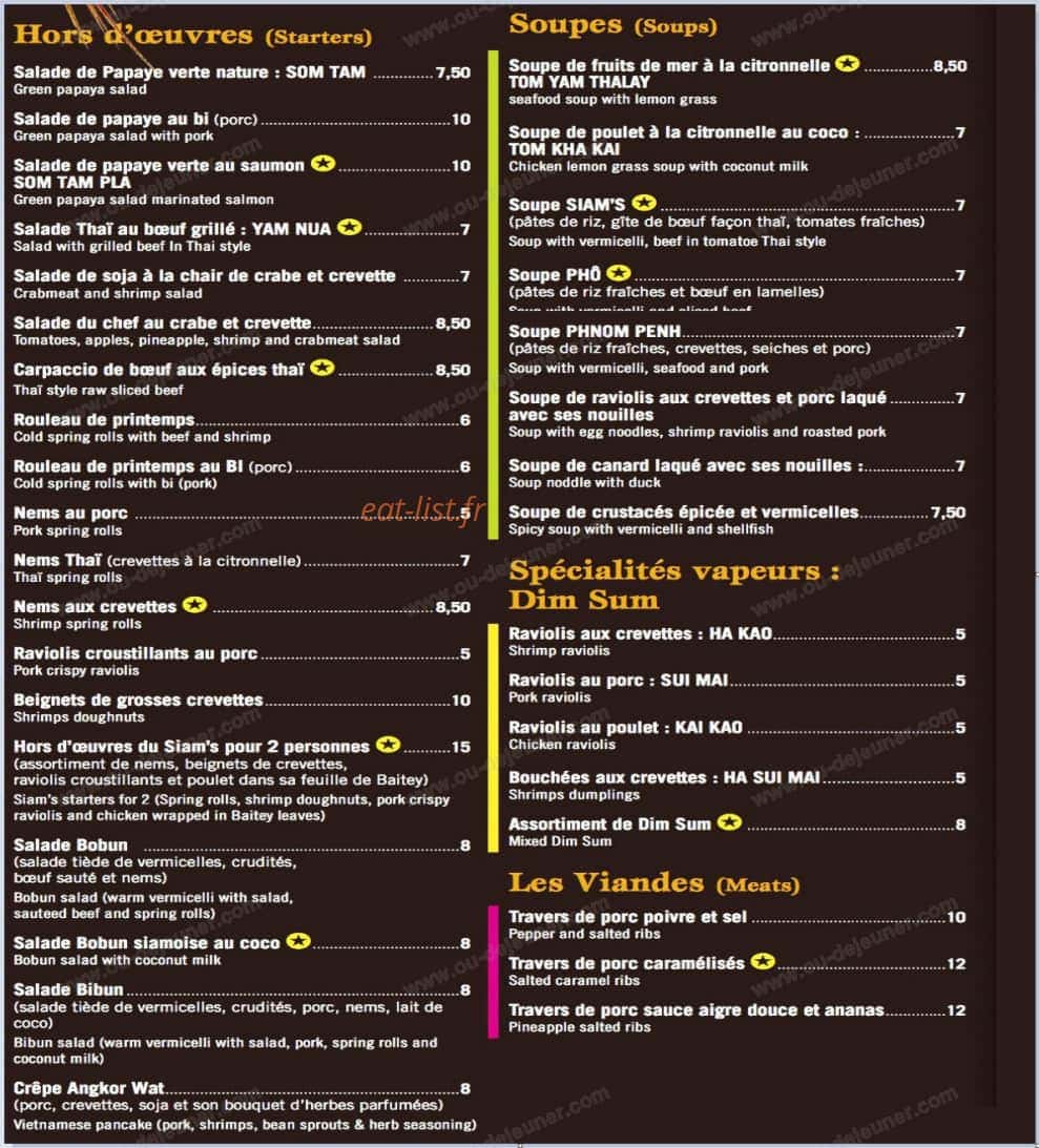 Siam's — carte page 5