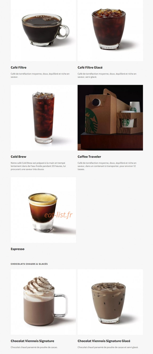 Starbucks — carte page 3