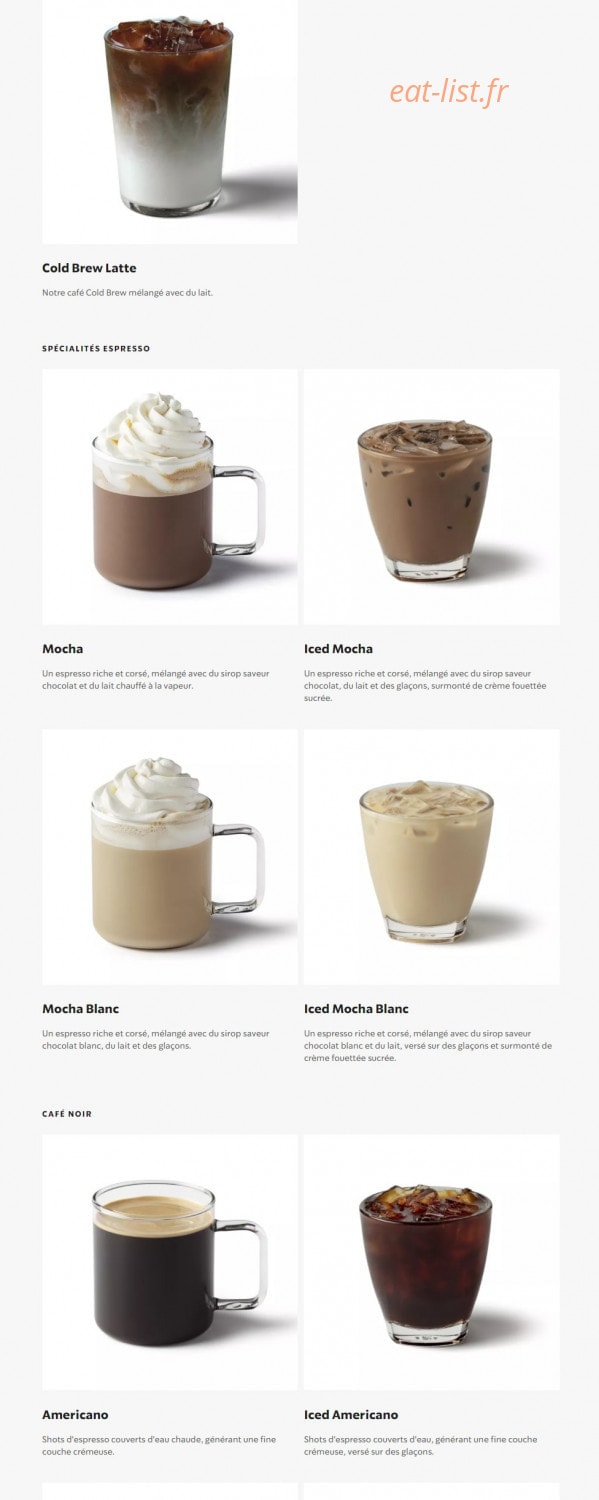 Starbucks — carte page 2