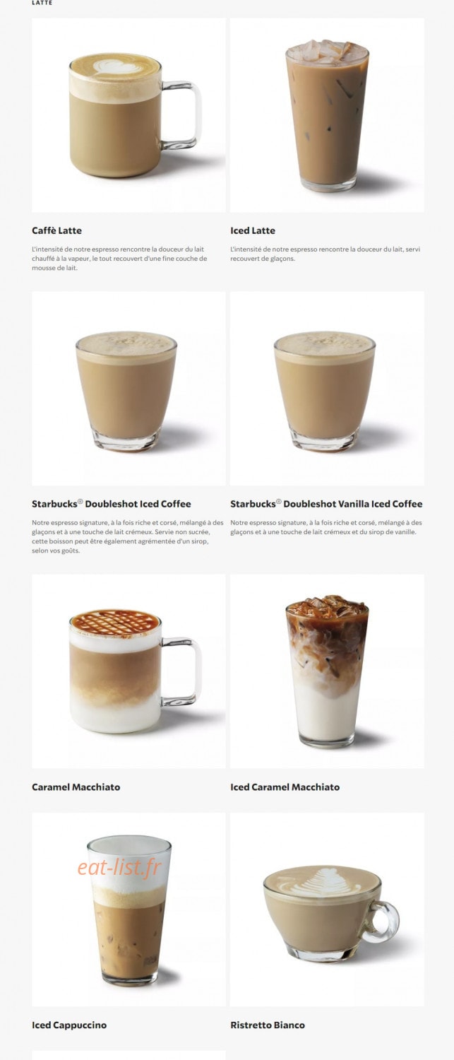 Starbucks — carte page 1