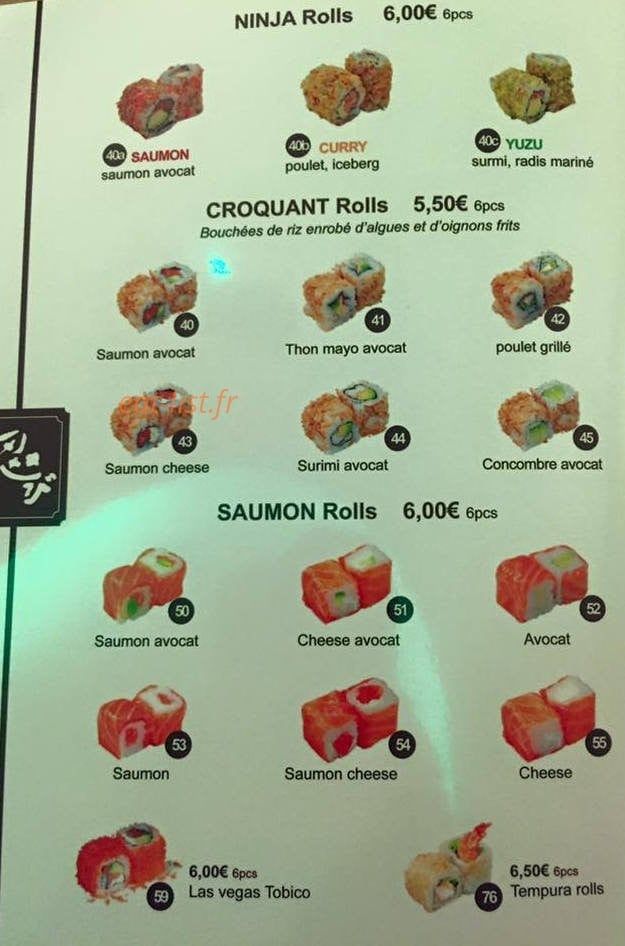 Sushi Ninja — carte page 9