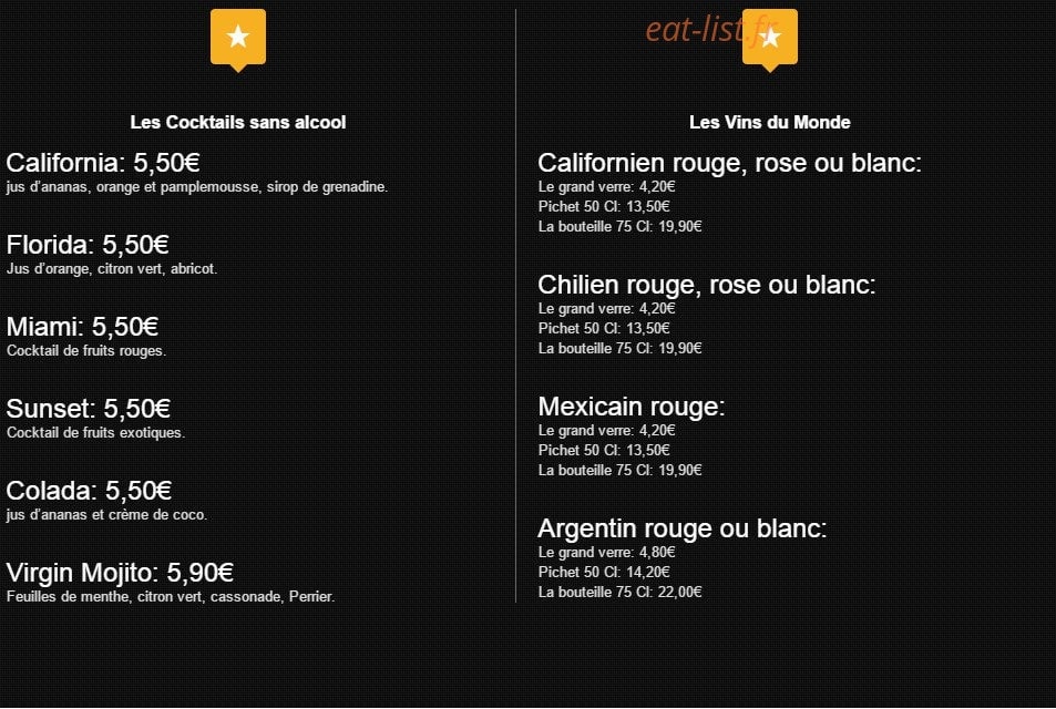 Tex-Mex — carte page 8