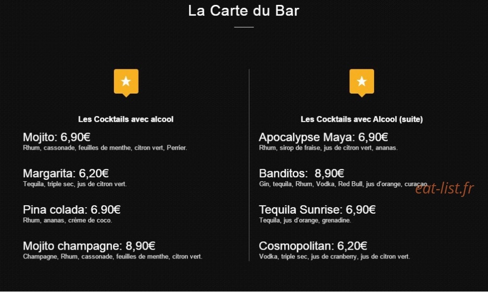 Tex-Mex — carte page 7