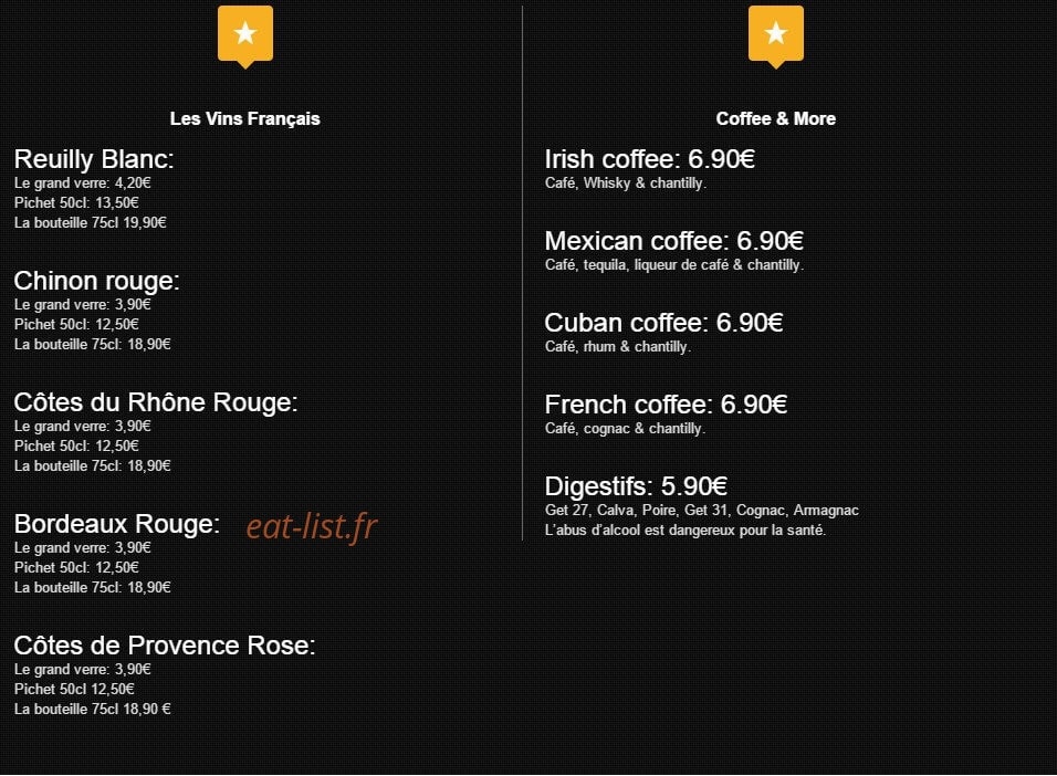 Tex-Mex — carte page 9