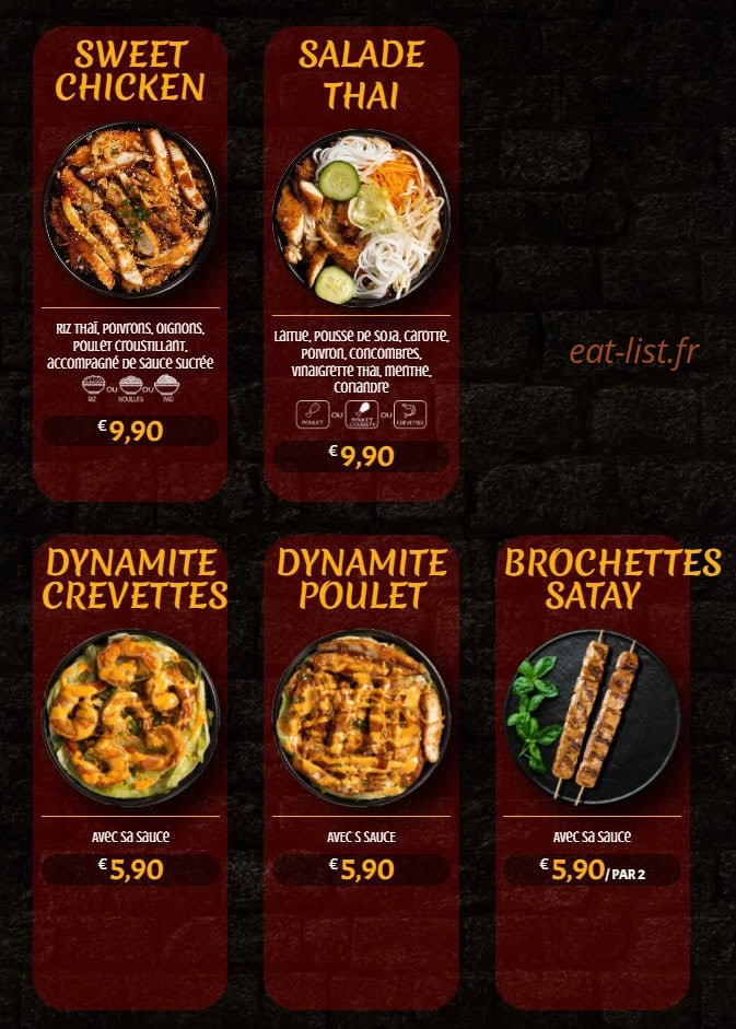 Thai addict — carte page 2