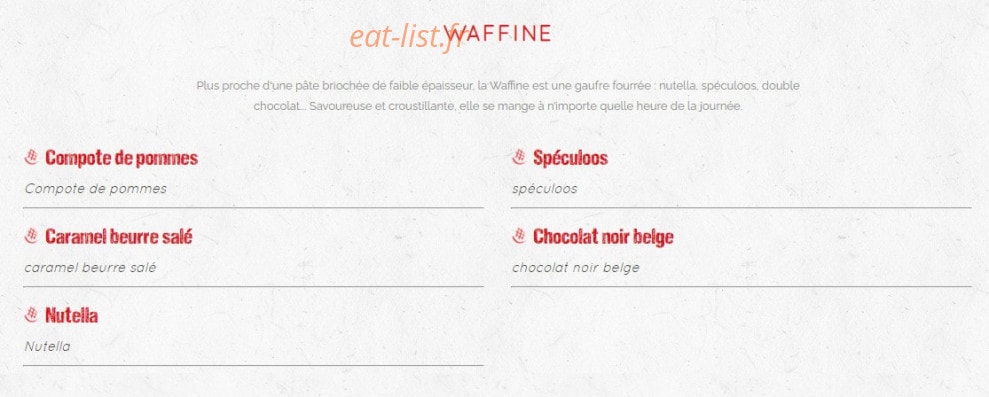 Waffle Factory — carte page 3