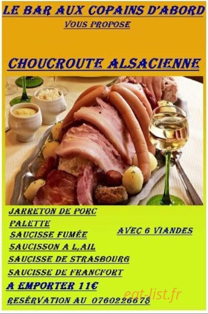 Aux Copains d'Abord — carte page 1