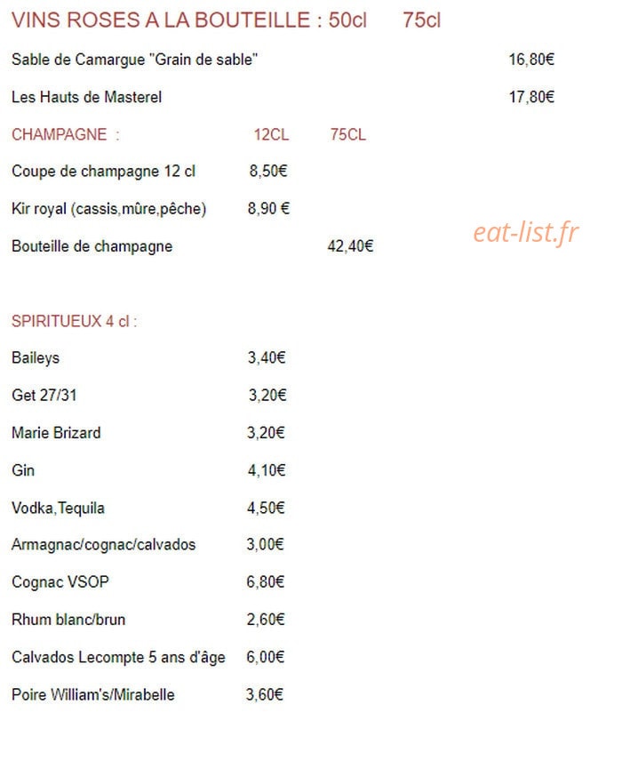 Brasserie des Arts — carte page 8