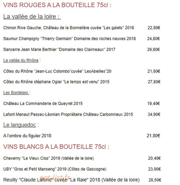 Brasserie des Arts — carte page 7