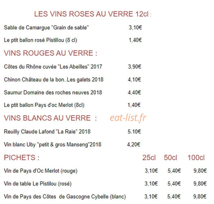 Brasserie des Arts — carte page 6