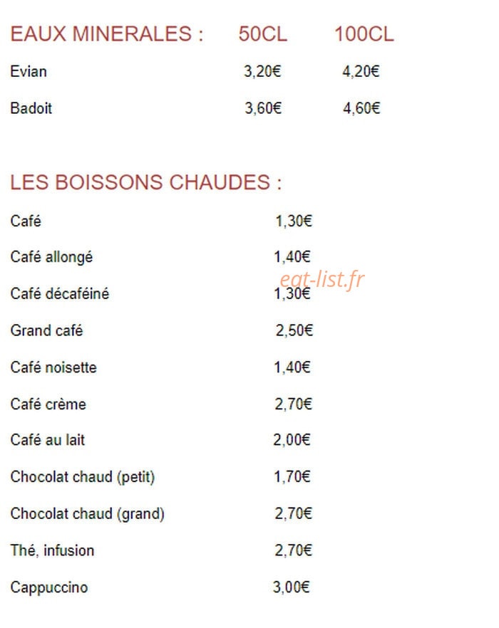 Brasserie des Arts — carte page 5