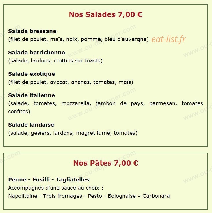 Castel pizza — carte page 5