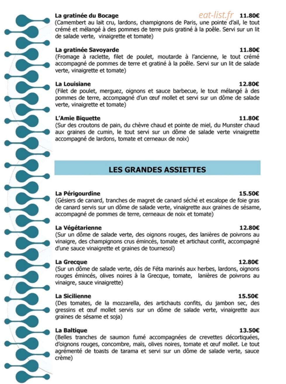 La P'tite Parlotte — carte page 7