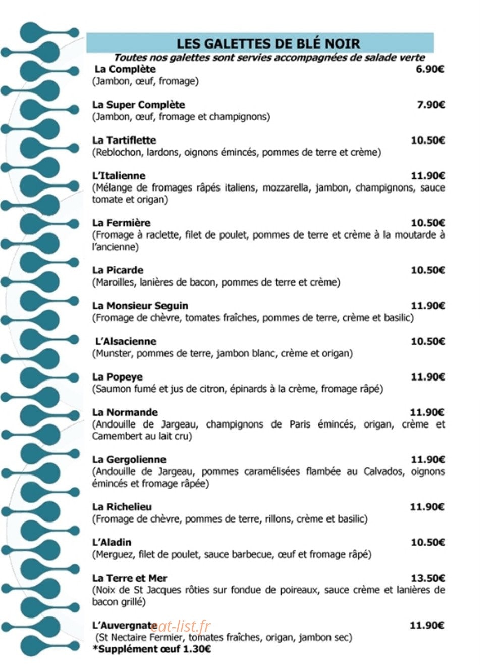 La P'tite Parlotte — carte page 8