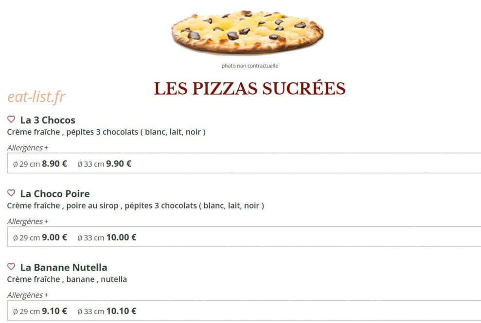 Le Kiosque à Pizzas — carte page 6