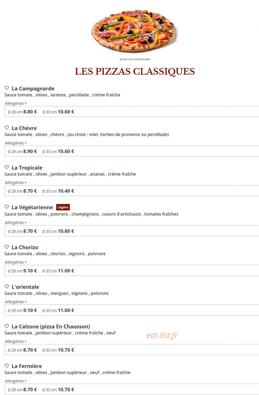 Le Kiosque à Pizzas — carte page 2
